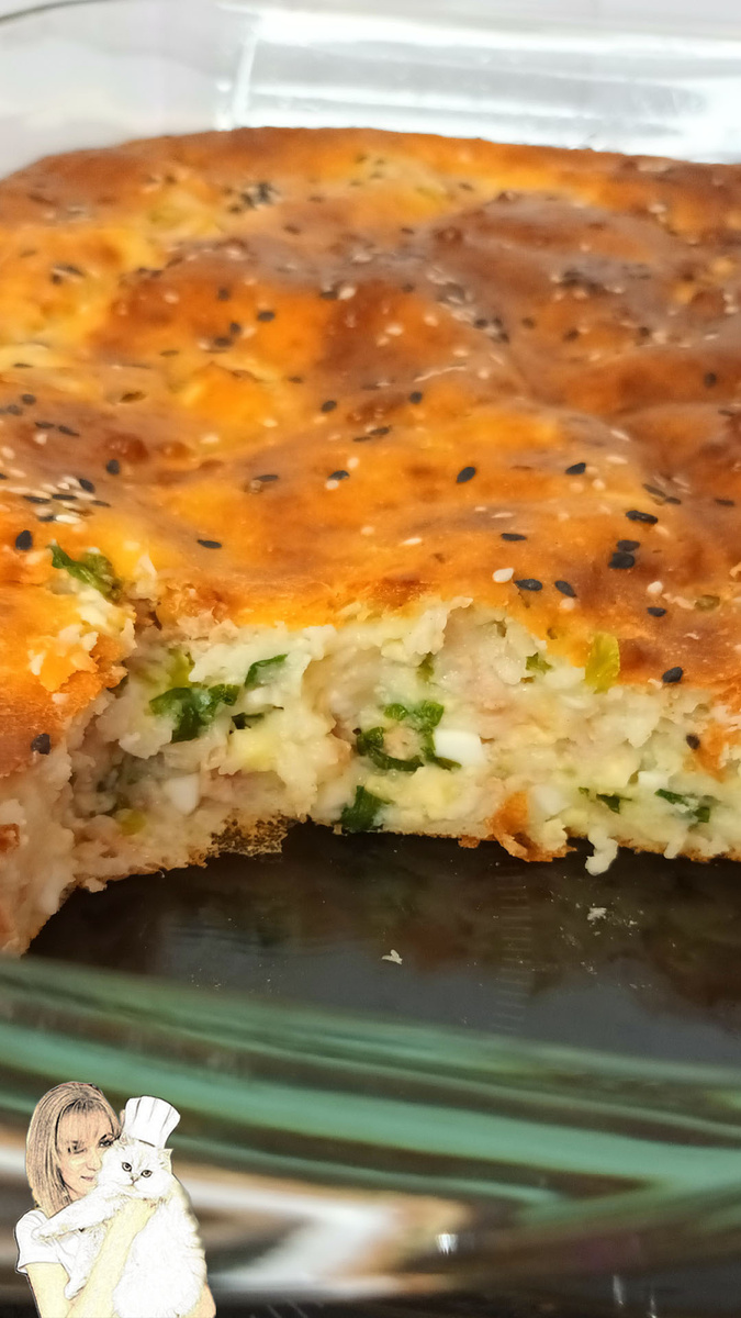 Заливной пирог с тунцом: легко и быстро