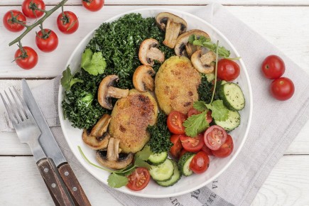 Картофельные шайбы с шампиньонами