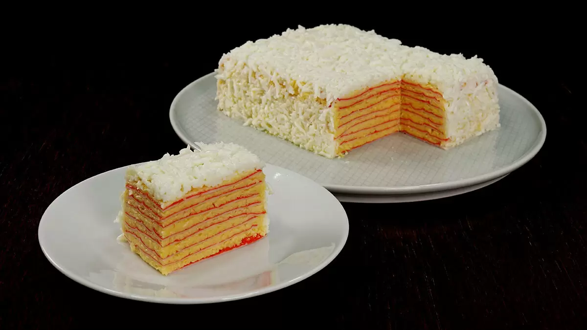 Вкусный торт из крабовых палочек: праздник за 10 минут